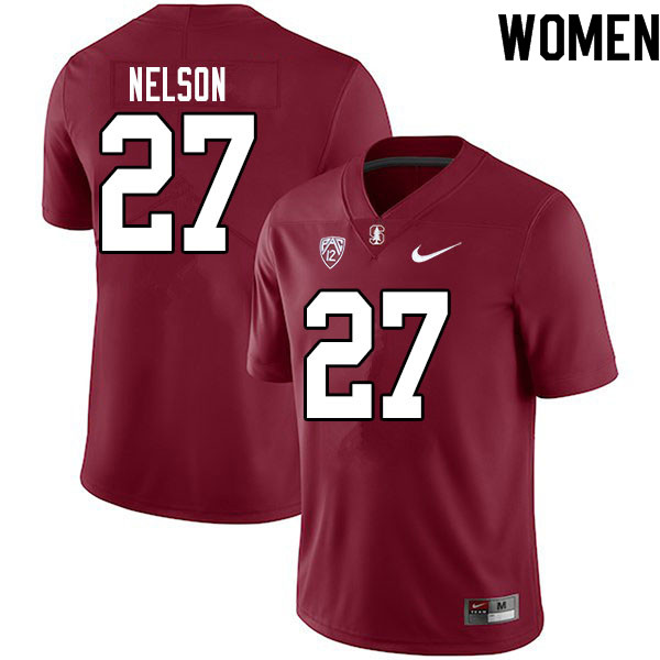 Women #27 Beau Nelson Stanford Cardinal College Football Jerseys Sale-Cardinal